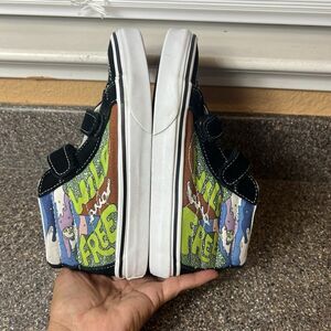 Vans Parks Project Wild And Free Kid Sz 3 Mid Top Multicolor Black Suede Sneaker